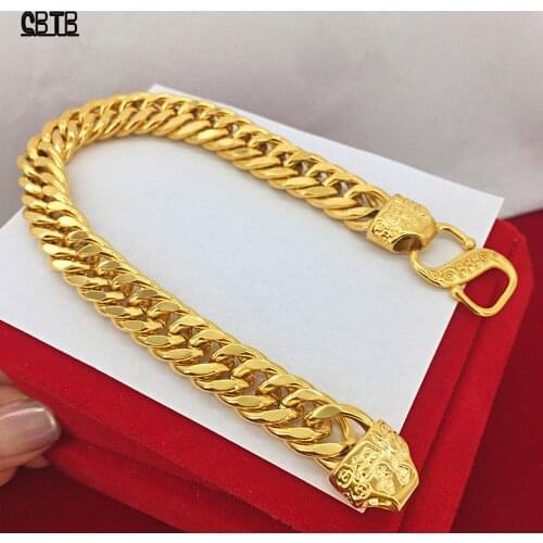 Mens Gold Bracelet Width 12mm Snake Bone Atmosphere Luxury Bracelet Party Simple Fashion Jewelry Accessories Gift Wholesale