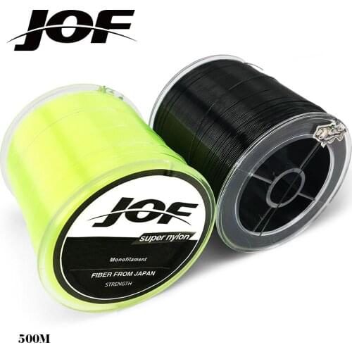 2PCS JOF Nylon Line Super Strong Nylon Fishing Line 500M 5 LB-30 LB Monofilament Line Japan Material Fishline