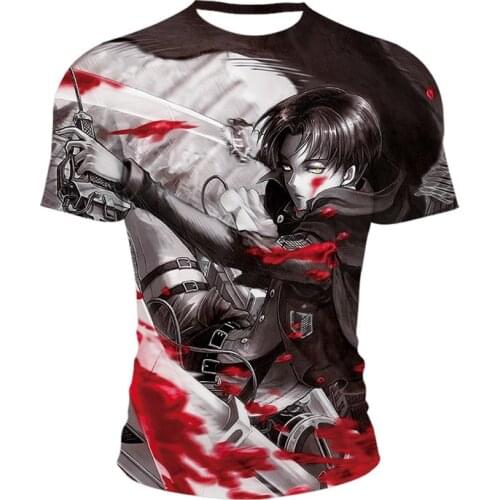 Attack On Titan Anime Clothes Manga Shingeki No Kyojin T Shirt Camisetas For Men Tops Ropa Hombre Tee Camisa Masculina Verano