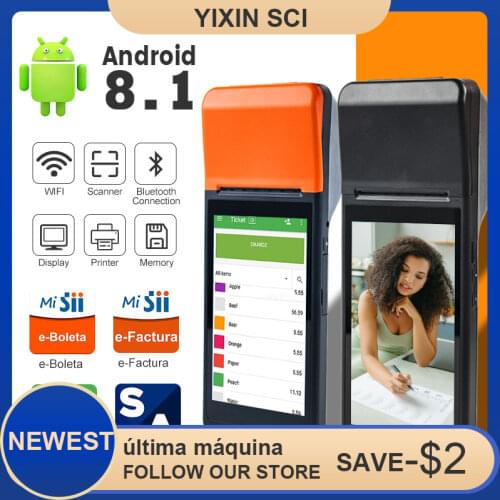 Q8 POS Terminal Handheld 3G WiFi 58mm Thermal Receipt Printer Android 8.1 for Grab Food ,Sii,Uber Eats,Loyverse,e-boleta