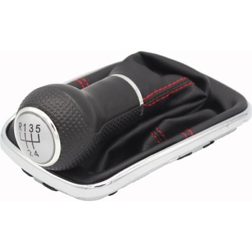 Shift head gear lever handball silver cover + red needle thread shift handball suitable for golf 4 Bora