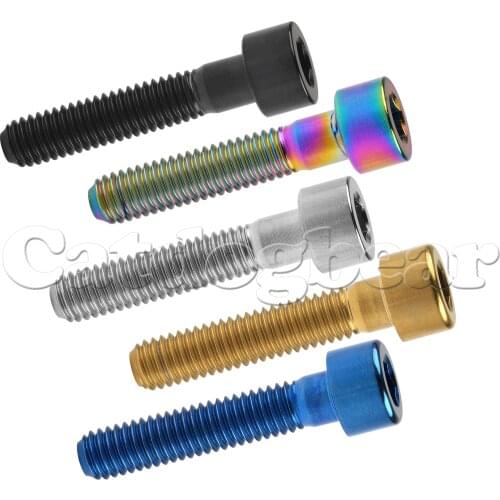 Catdogbear 2pcs Titanium Bolts M6 x 30 35 40mm Hex Allen Socket Screw for Headset Socket Stem Cap Bicycle Accessory