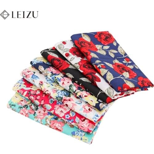 Vintage Cotton Rose Fabric By The Yards Summer Poplin Fabrics For Sewing Mens Beach Shirt TJ1388