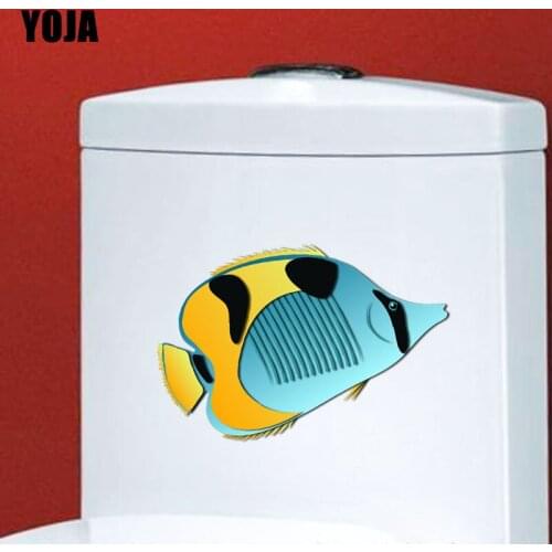 YOJA 24.5X15.9CM Modern Art Fish Toilet Decal Bedroom Home Wall Sticker Decor Submarine Aquatic Organisms T3-1099