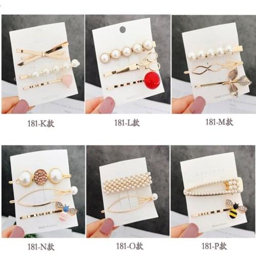 YVLAH 1Set Hairpin Pearl New Clip For Headwear Girl Women Side Top Clip