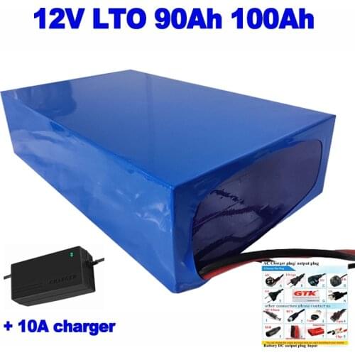 Factory Direct Supply LTO 12V 90ah 100ah Lithium Titanate Battery Pack For Trolling Motor Golf Carts Motorhome AGV +10A Charger