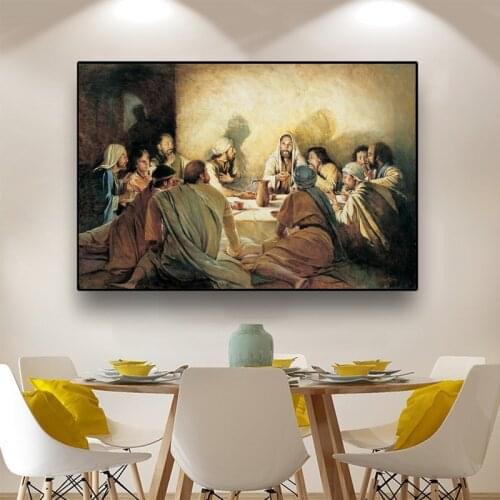 The Last Supper Da Vinci Famous Oil Painting on Canvas Jesus Religious Posters and Prints Wall Picture for Living Room Decor