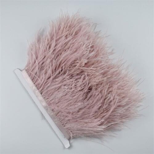 1M 5M 10Meter 8-10CM Leather Pink ostrich feathers trims Ribbon Fringe White ostrich feather For Craft ribbon for skirt Plumes