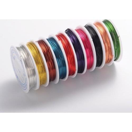 10 Roll 0.3mm 0.4mm 0.5mm 0.6mm 0.8mm 1mm Copper Jewelry Wire Lead Free Cadmium Free Nickel Free Mixed Color Jewelry Findings