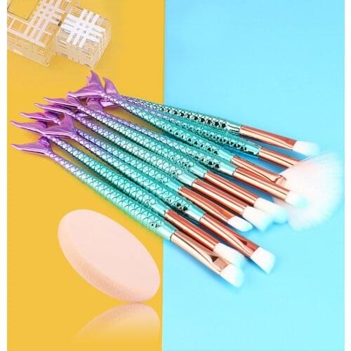 10PCS New Beauty Make Up Foundation Eyebrow Eyeliner Blush Cosmetic Concealer Brushes Professional Eyebrows Soft Hair кисти