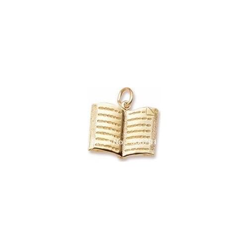 100 pcs shinning gold plating 3D open book charms