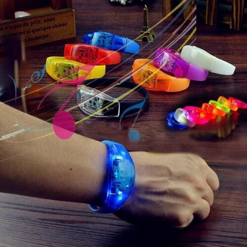 100pcs Voice Control LED Bracelet Sound Activated Glow Bracelet for Party Clubs Concerts Dancing Prom Decoration ZA1834