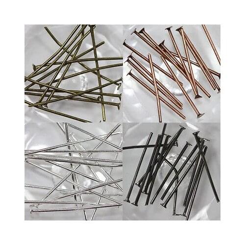 1200pcs Plated Flat Head Pins Jewelry Finding Jewelry Making Beads 18MM