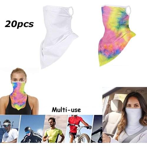 20Pcs Blank Sublimation Neck Gaiter Face Covers with Ear Hangers Non-Slip Breathable Face Scarf UV Protection Outdoors Sports