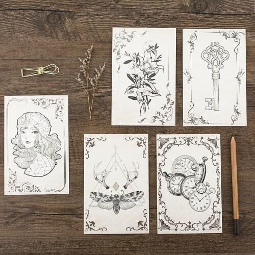 30pcs Gothic lady design card multi-use as Scrapbooking party invitation DIY Decoration gift card message card postcard