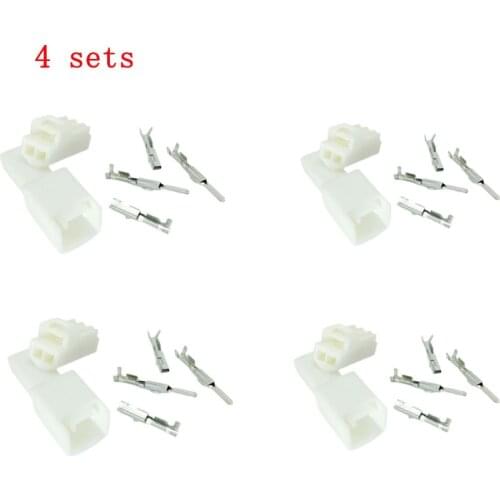 4 Sets Of Connector 2P pin Electrical Cigarette Lighter Power Plug Terminal Car Connector Kit Socket Pin For Toyota New Vios