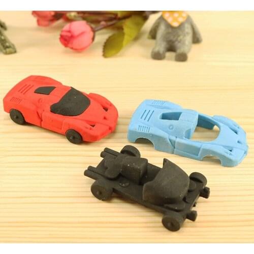 4 PCs Creative Cartoon Racing Car Student Children Environmental Eraser Student Stationery Wholesale Factory School Supplies