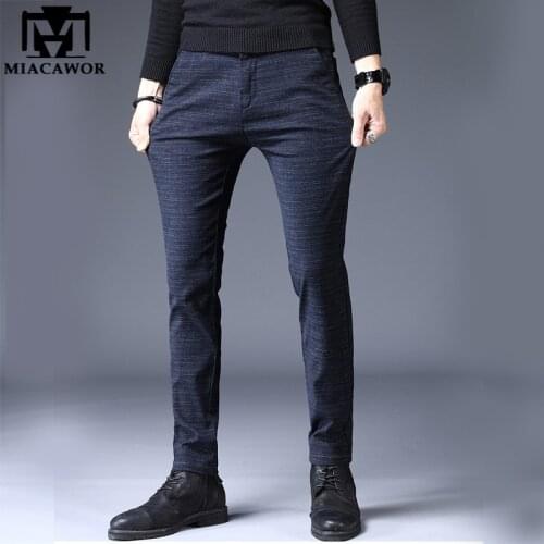 New Spring Summer Casual Pants Men Slim Pant Straight Trousers Male Fashion Stretch Business Men Clothing Plus Size 28-38 K151