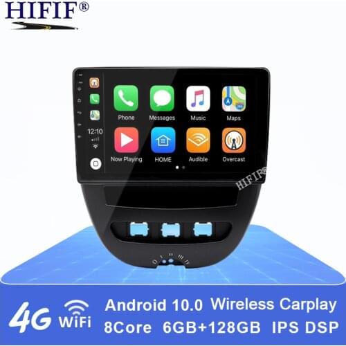 Carplay Android 10.0 Car Multimedia Video Player For Peugeot 107 Toyota Aygo Citroen C1 2005-2014 Radio Stereo GPS Navigation BT