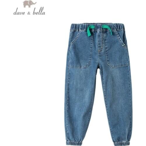 DKS16629-2 dave bella spring 5Y-13Y kids boys fashion solid pockets pants children boutique casual full-length pants