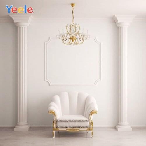 Living Room Interior White Pillar Chandelier Scene Baby Portrait Backdrop Photography Background For Photo Studio Photophone