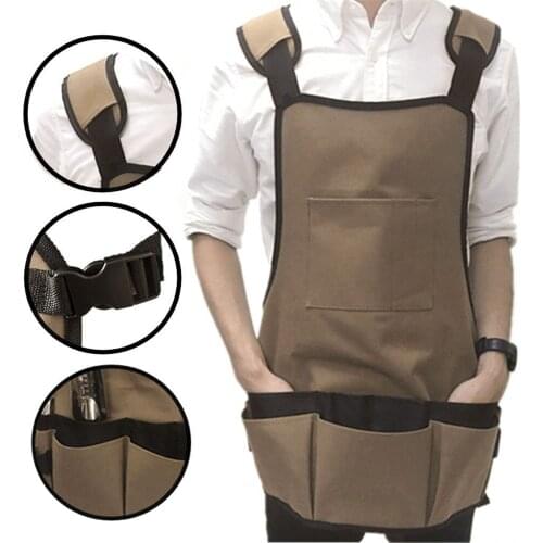 Tool Apron Oil Wax Canvas With Leather Apron Gardening Aprons Tool Barbecue Barber Carpenter Painter Repairmans Clothes
