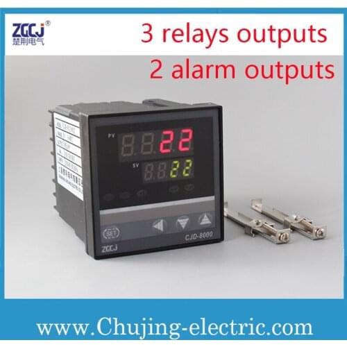 Intelligent digital temperature controller with 2 alarm outputs digital thermostat with 3 relays output