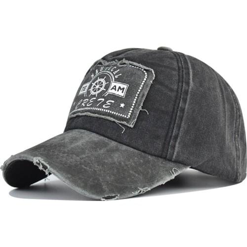 Korean washed distressed letters classic patch color matching baseball cap men and women outdoor sport casual shade snapback hat