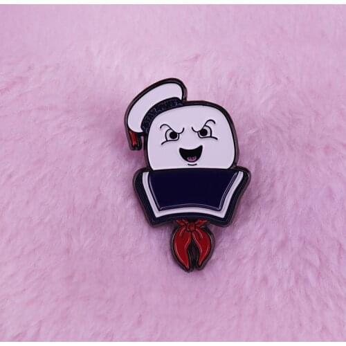 Ghostbusters Stay Puft Marshmallow Man brooch cool retro hat jacket accessory