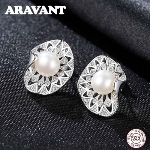 2020 New Arrival Pearl Earrings 925 Sterling Silver Freshwater Pearl Stud Earring For Women Luxury Jewelry Gifts