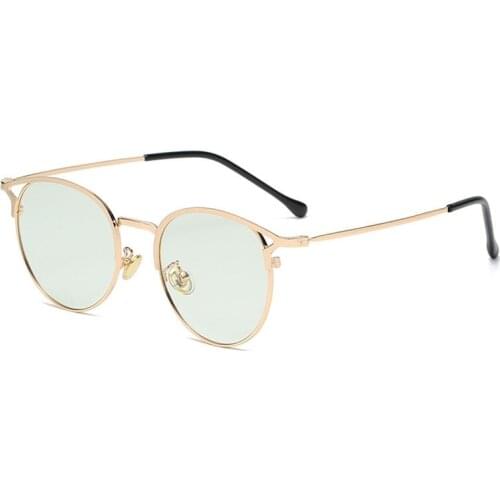 DOISYER Anti - blue - ray computer glasses flat color color personality metal retro round frame glasses