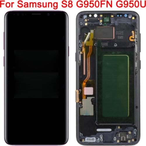 Original LCD For Samsung Galaxy S8 G950F Display With Frame SM-G950A G950U G950FD 5.8 Inch LCD Display Touch Screen Replacement