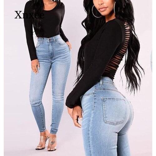 Hot Women Lady Denim Skinny Pants High Waist Stretch Jeans Slim Pencil Jeans Women Casual Jeans skinny long sexy sky blue