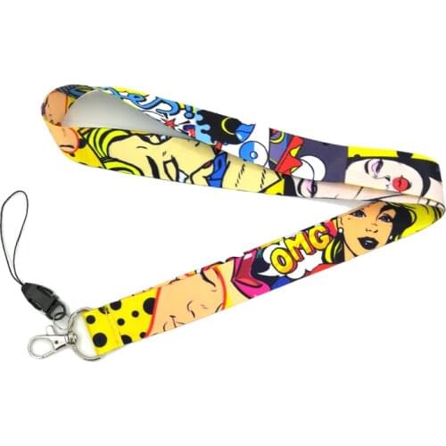100pcs Regooly RE26 popular art Neck Strap Lanyard keychain Mobile Phone Strap ID Badge Rope Key Chain Keyring cosplay Accessory