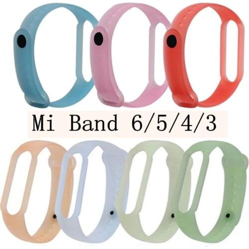 Clear Strap For Xiaomi Mi Band 6 5 3 4 Matte Colorful Transparent Replacement Wristband for Xiaomi Miband 3 4 6 5 Bracelet