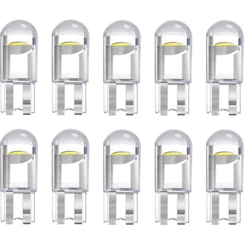 Super Bright 2/10 Pcs T10 W5W WY5W 168 501Glass Housing 2825 COB LED Car Bulb Wedge Parking Light Side Door License Plate Light
