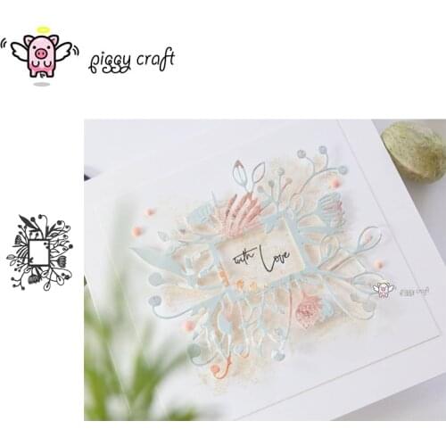 Piggy Craft metal cutting dies cut die mold Flower leaf card frame Scrapbook paper craft knife mould blade punch stencils dies