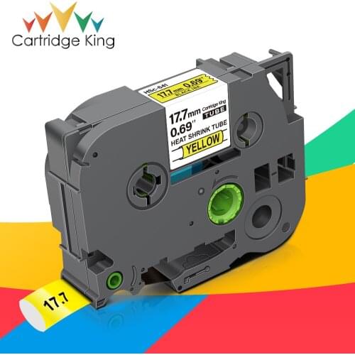 17.7m*1.5m Heat Shrink Tubes for Brother HSe-641 HSe 641 HSe641 Black on Yellow Printer Ribbon for Brother P-touch Label Maker