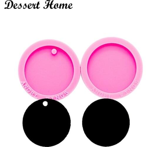 DY0260 Bright 1.5inch Circle Resin Craft for phone grips, Round Silicone Keychain Molds, DIY Resin Epoxy Jewellery Making