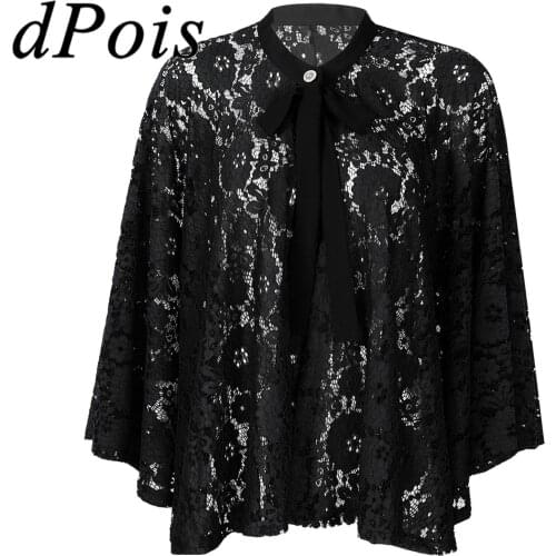 Womens Elegant Floral Lace Shawls Wrap Bolero Shrug Fashion Ladies Beach Sun Protection Cover Up Bridal Shawl Wedding Cape