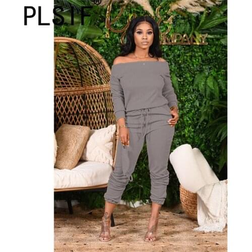 Gray Strapless Backless Long Sleeve Crop Top And Pants 2 Pieces Set High Street Chic Lady Tracksuits