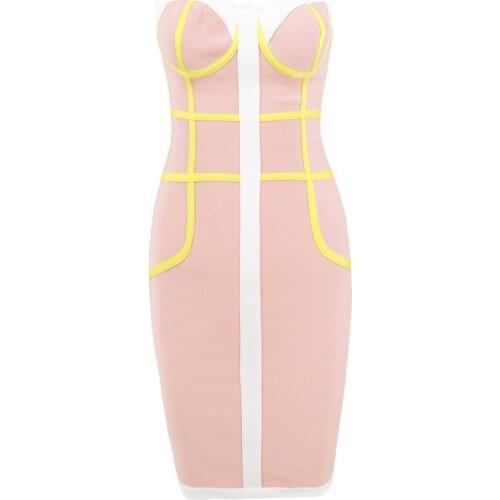 2018 Newest Summer Dress Women Celebrity Party Spaghetti Strap V-Neck Cheap Bandage Sexy Night Out Dress Women Vestido Wholesale