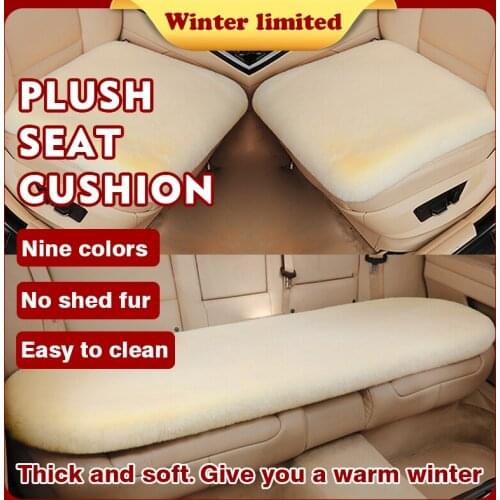 Universal Car Seat Cover Cushion 9 Colors Warm Winter Plush Faux Fur Non-slip Soft Interior Accessories