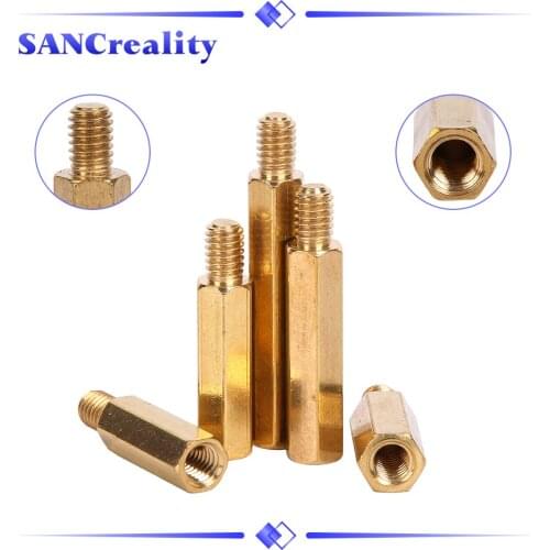 10Pcs M3M4 Copper Brass Pillars Standoff Circuit Spacer PCB Board Nut Screws Hex Round Single Cylinder Head/Hexagon pilla