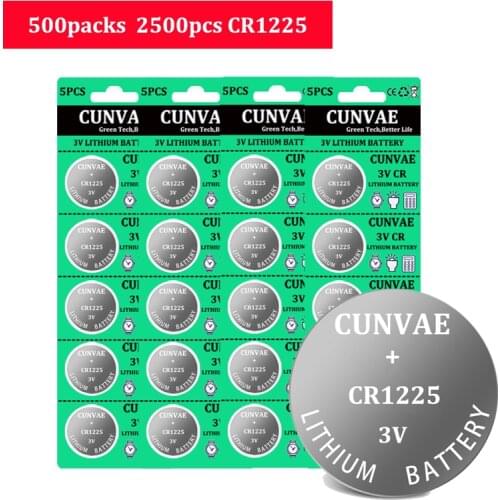 2500pcs CR1225 Button Batteries LM1225 BR1225 KCR1225 Cell Coin Lithium Battery 3V CR 1225 For Watch Electronic Toy Remote