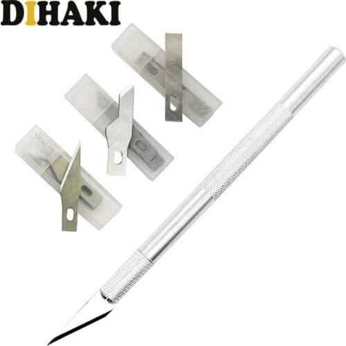 9 Blades Non-Slip Metal Scalpel Knife Tools Kit DIY Craft Artwork Engraving Cutting Carving knives Set Model Repairing Knife