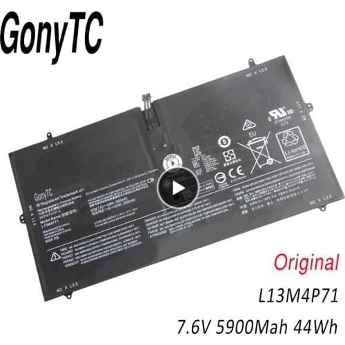 GONYTC L13M4P71 7.6V 44wh 5900mAh Original Laptop Battery For Lenovo Yoga 3 Pro 1370 L14S4P71 batteria
