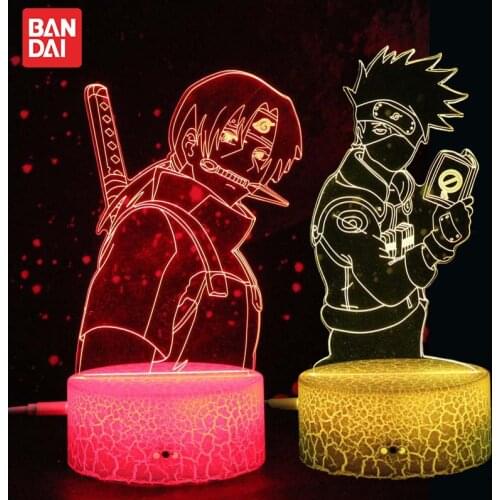 Anime Naruto 7 Colors LED Night Light Toys Figure Uchiha Itachi Sasuke Colorful 3D Mini Table Lamp Toys For Children Xmas Gifts