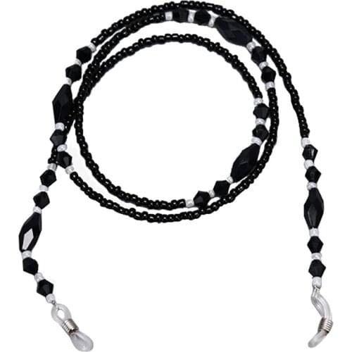 New Fashion Women Eyeglass Chains Black Acrylic Beads Chains Anti-slip Eyewear Cord Holder Neck Strap Reading Glasses Rope