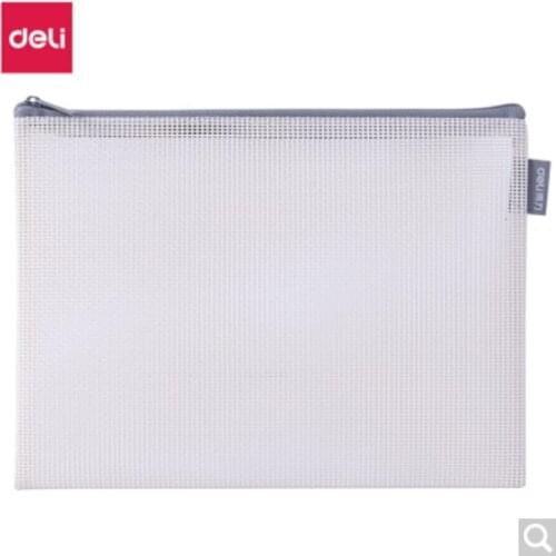 Deli 63462 A5 Zipper Bag /Transparent Zipper File Bag / Information Bag / Business Office / Mesh Simple Zipper Pocket 5 Pieces